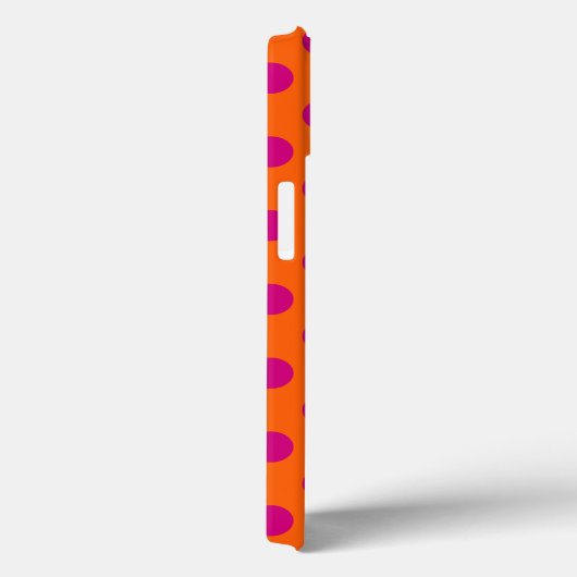明るい赤紫色水玉模様オレンジ色のケース – Mate iPhoneケース Case-Mate iPhoneケース (裏面 / 右)