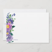 明るい赤紫色水色パーソナライズされたノートカード サンキューカード (裏面)