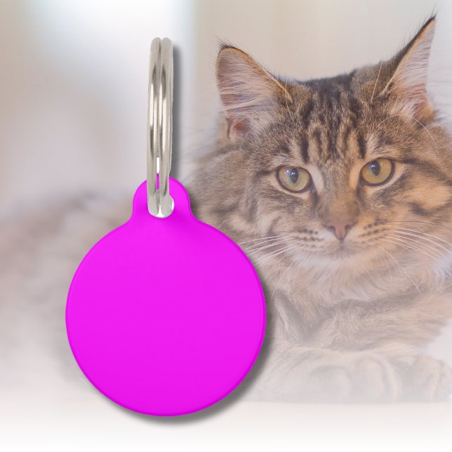 明るい赤紫色無地の色 |クラシックエレガント ペット　ネームタグ (クリエイターアップロード済み)