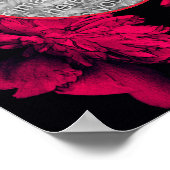 明るい赤紫色牡丹フローラフレーム独自の写真を作成 ポスター (角)