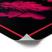 明るい赤紫色牡丹抽象芸術フローラ ポスター (角)