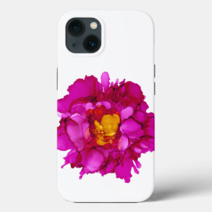 明るい赤紫色牡丹 – カスタマイズ可能! iPhone 13ケース