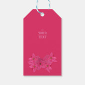 明るい赤紫色着色指節花カスタム柄 ギフトタグ (裏面)