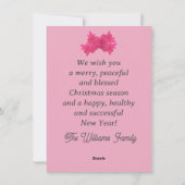 明るい赤紫色着色指節花カスタム柄 シーズンカード (裏面)