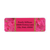 明るい赤紫色着色指節花カスタム柄 ラベル (正面)