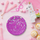 明るい赤紫色紙吹雪紙プレート ペーパープレート (パーティー)