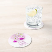 明るい赤紫色結婚ウォーターカラーアート紙コースター ラウンドペーパーコースター (インサイチュ)