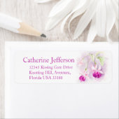 明るい赤紫色結婚ピンクのスリムな返信住所 シール (インサイチュ)