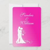 明るい赤紫色結婚式招待状 招待状 (裏面)