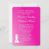 明るい赤紫色結婚式招待状 招待状 (正面)