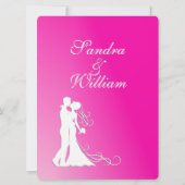 明るい赤紫色結婚式招待状 招待状 (裏面)