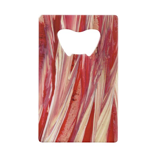 明るい赤紫色羽毛 クレジットカード栓抜き (正面)