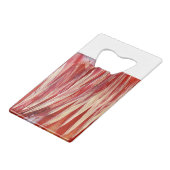 明るい赤紫色羽毛 クレジットカード栓抜き (裏面アングル)