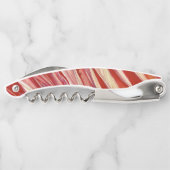 明るい赤紫色羽毛 ソムリエナイフ (裏面)