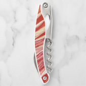 明るい赤紫色羽毛 ソムリエナイフ (裏面)