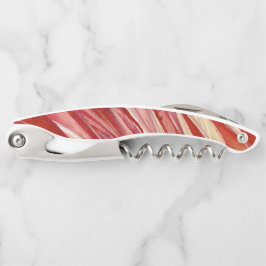 明るい赤紫色羽毛 ソムリエナイフ