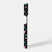 明るい赤紫色花模様 iPhoneケース (右側面)