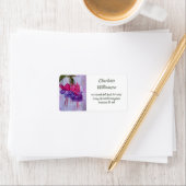 明るい赤紫色花水彩アドレス ラベル (インサイチュ)