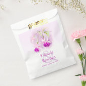 明るい赤紫色花水彩結婚式の引き出物バッグ フェイバーバッグ (封をした状態)