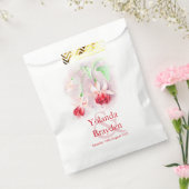 明るい赤紫色花紅水色結婚式の引き出物バッグ フェイバーバッグ (封をした状態)