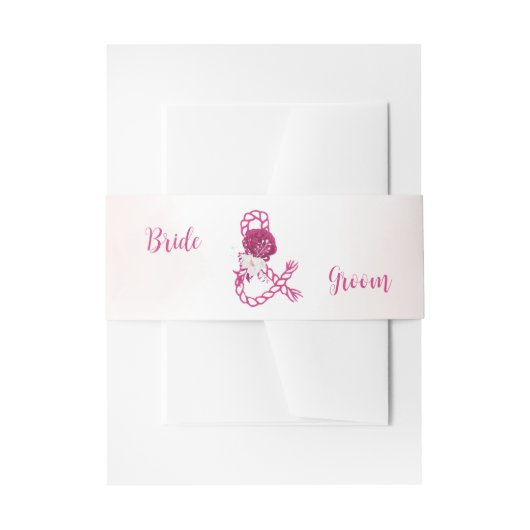 明るい赤紫色花結婚植物薬 招待状ベリーバンド (正面例)