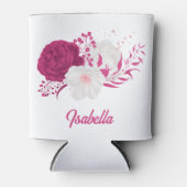 明るい赤紫色花結婚植物薬 缶クーラー (正面)