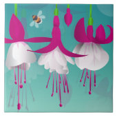 明るい赤紫色花 タイル (正面)