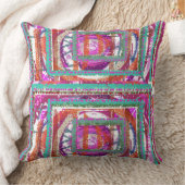 明るい赤紫色芸術的枕 クッション (ブランケット)