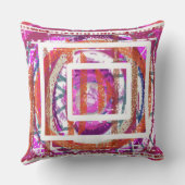 明るい赤紫色芸術的枕 クッション (裏面)