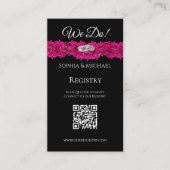 明るい赤紫色蘭 – 我々の結婚リングや輪 – レジストリ –  名刺 (正面)