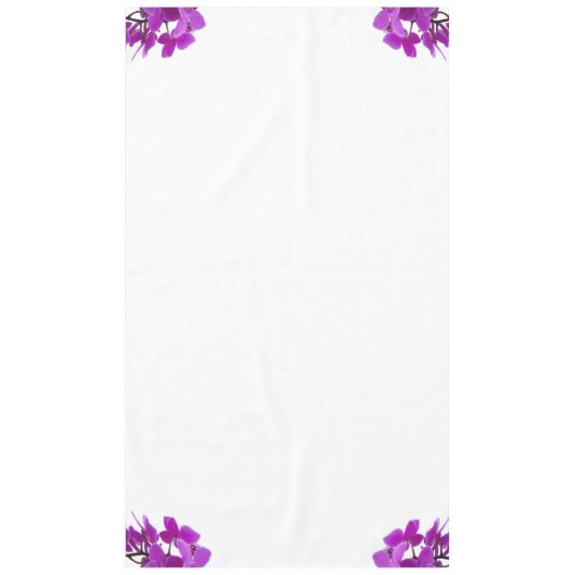 明るい赤紫色飾の花の角 テーブルクロス (正面)