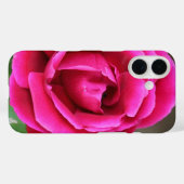 明るい赤紫色鮮やかピンクローズブロッサムマークロケースメイト Case-Mate iPhoneケース (裏面 (横))