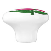 明るい赤紫色黄フローラ セラミックノブ (側面)