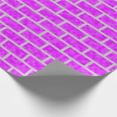 明るい赤紫色8ビットコンピュータゲームルックブリックパターン ラッピングペーパー (角)