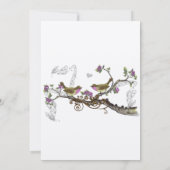 明るい赤紫色&グレーヴィンテージ鳥の結婚式の招待 招待状 (裏面)