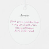 明るい赤紫色&コーラル結婚の赤毛の花嫁 メタルオーナメント (裏面)