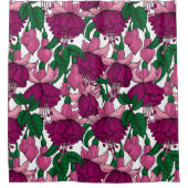 明るい赤紫色 シャワーカーテン (正面)