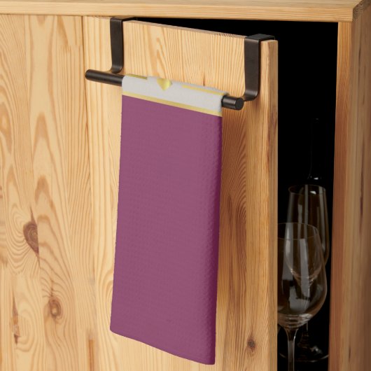 明るい赤紫色&タウペヘブン キッチンタオル (三つ折り)