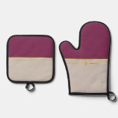 明るい赤紫色&タウペヘブン 鍋つかみ&鍋敷きセット (正面)