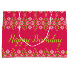 明るい赤紫色(ピンクフローラ) ラージペーパーバッグ