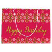 明るい赤紫色(ピンクフローラ) ラージペーパーバッグ (裏面)