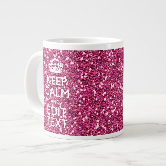 明るい赤紫色·ピン保ク·カーム·ジャック ジャンボコーヒーマグカップ (正面左)