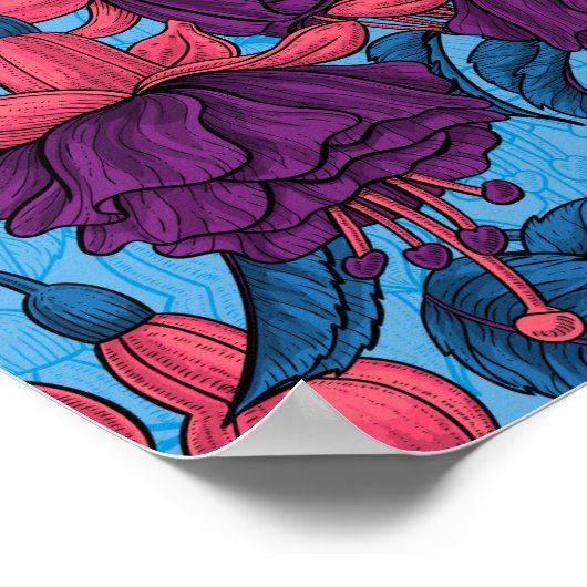 明るい赤紫色 ポスター (角)