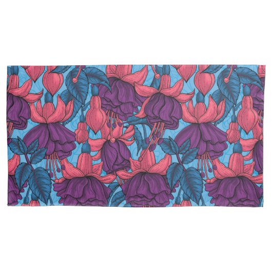 明るい赤紫色 枕カバー (正面左)