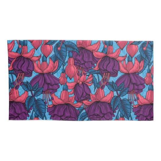 明るい赤紫色 枕カバー (裏面-右)