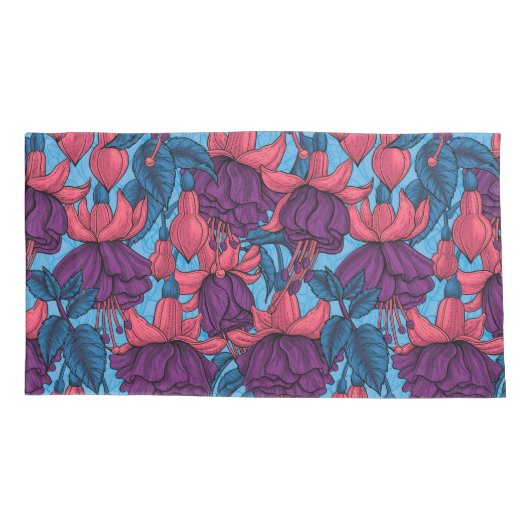 明るい赤紫色 枕カバー (裏面-左)