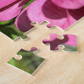 明るい赤紫色《植物》百日草フラワークローズアップ ジグソーパズル (側面)