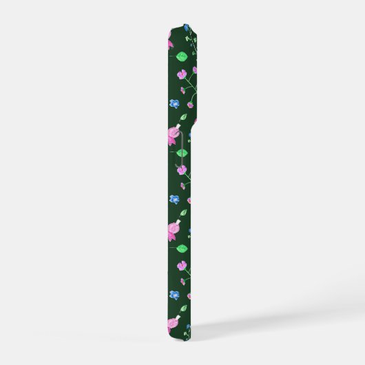 明るい赤紫色 – 緑 iPhoneケース (右側面)