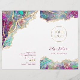 明るい赤紫色aquamarine opalサービスメニューパンフレット