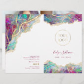 明るい赤紫色aquamarine opalサービスメニューパンフレット (正面/裏面)